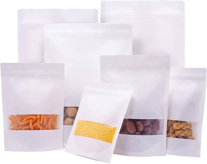 sachets doypack en kraft blanc