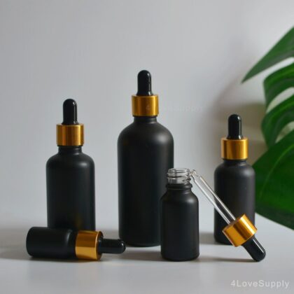 Matte Black Glass Serum Oil