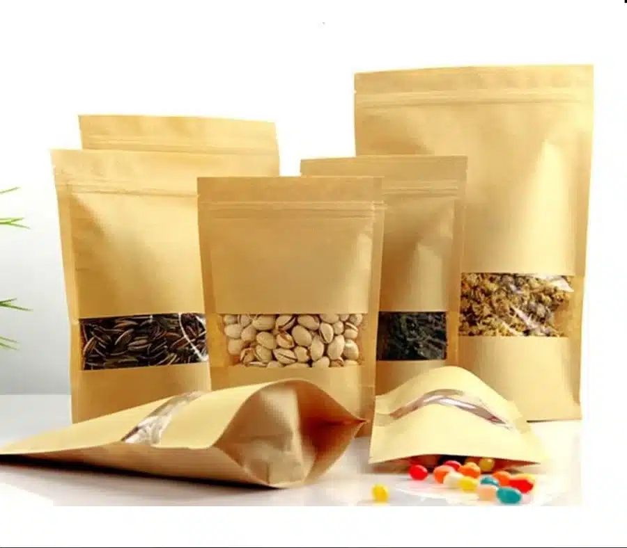 Sachets doypack en kraft brun